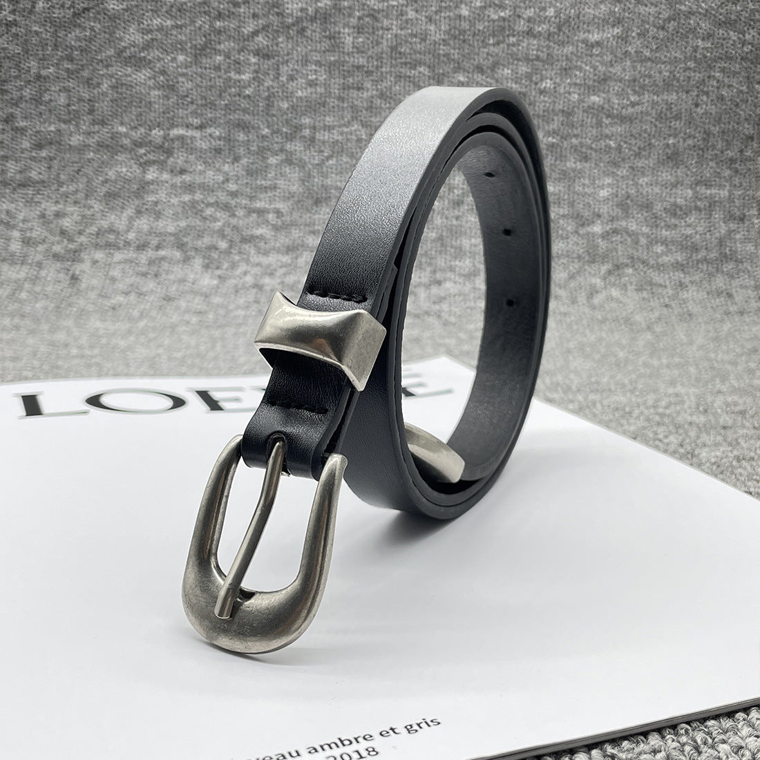 Artistic Youth Fan Silver Decorative Pin Buckle Belt Fashion Match