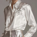 European And American Quality Embroidery Top Shirt Loose