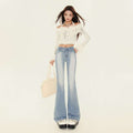 Slimming Elastic Slightly Denim Pants