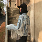 Fringed Denim Jacket Women'S Short Loose Top