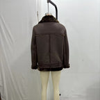Women's Fashion Fur Integrated Leather Coat Top