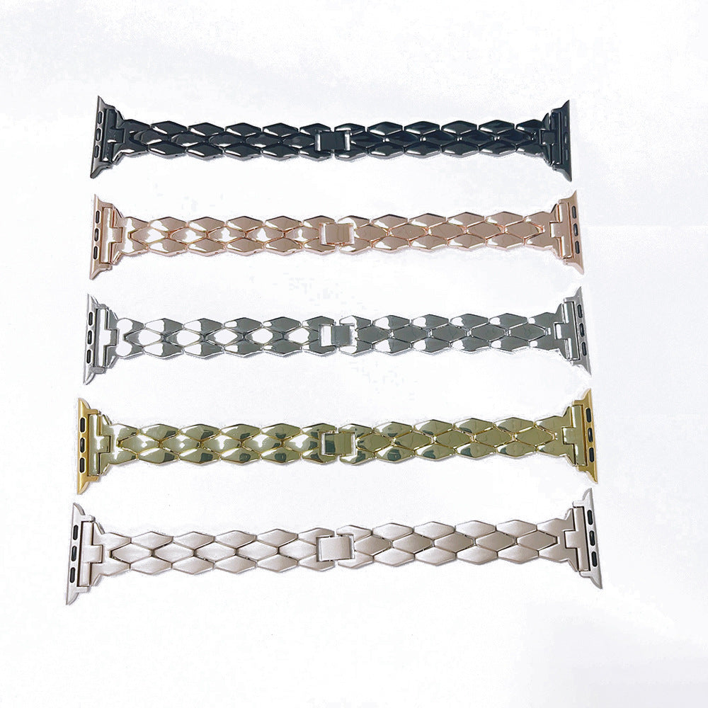 Creative Stainless Steel Diamond Solid Metal Strap