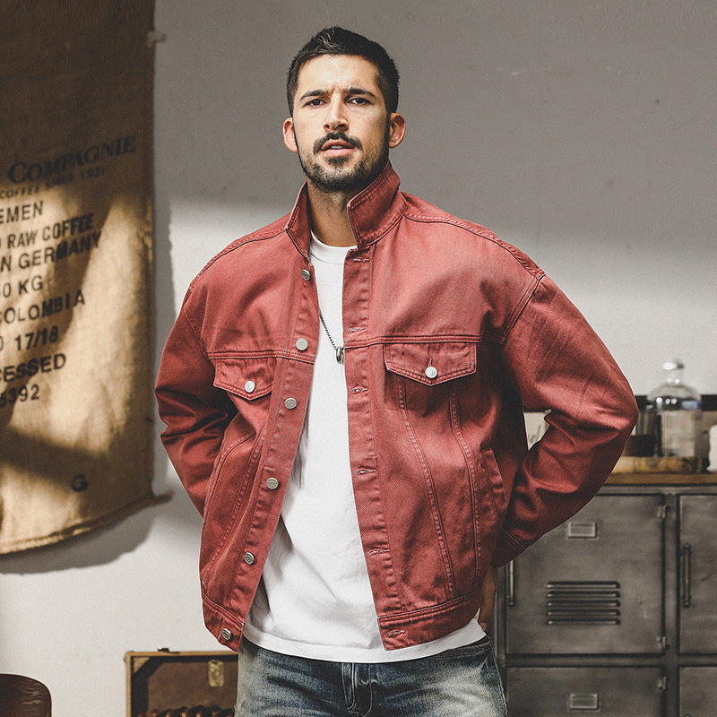 Fashion American Classic Vintage Denim Jacket Men