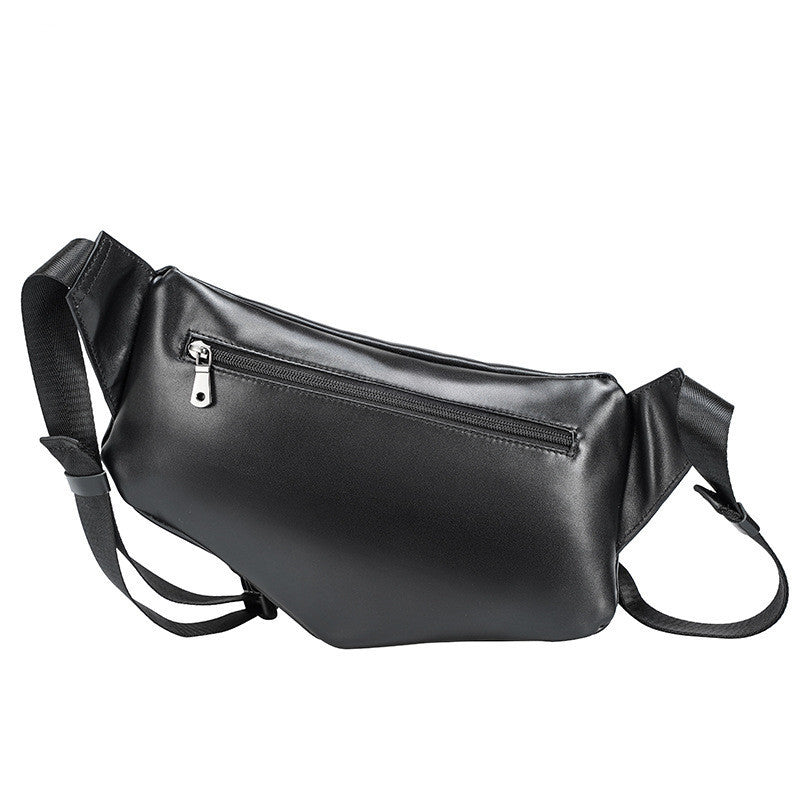 Fashion Leather Belt Bag Multifunctional Chest Bag Men's Top Layer Cowhide Shoulder Bag