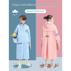Children's Raincoat Girls Boys Primary School Students School Belt Schoolbag Seat Middle And Big Children Full Body Poncho