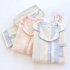 Cotton Yarn Dream Striped Home Wear Long-sleeved Trousers Pajamas